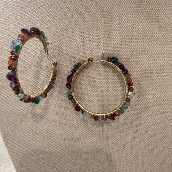 Multi-Colored Gemstone Earrings - Picture 3 of 3